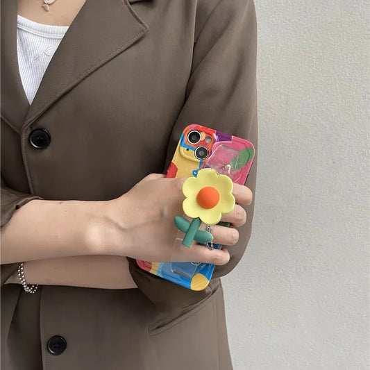 Small Yellow Flower Case For Iphone Small Yellow Flower Case & Straps 14 Long Cross Body